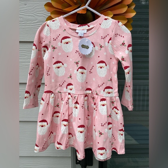 NWT Mud Pie Pink Santa Print Dress Size small 
12/18 months - Picture 2 of 5